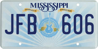 MS license plate JFB606