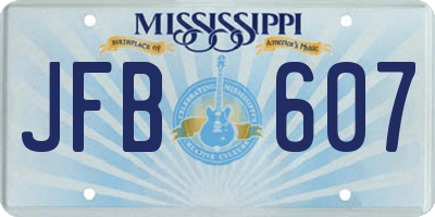 MS license plate JFB607