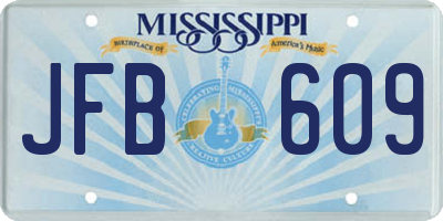 MS license plate JFB609