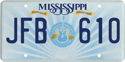 MS license plate JFB610