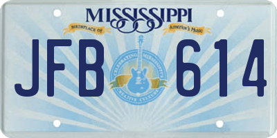 MS license plate JFB614