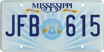 MS license plate JFB615