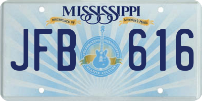 MS license plate JFB616