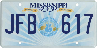 MS license plate JFB617