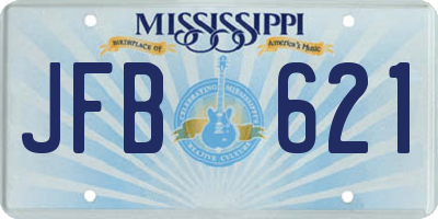 MS license plate JFB621