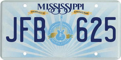 MS license plate JFB625