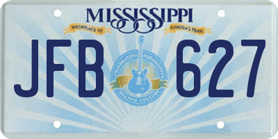 MS license plate JFB627