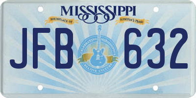 MS license plate JFB632