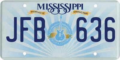 MS license plate JFB636