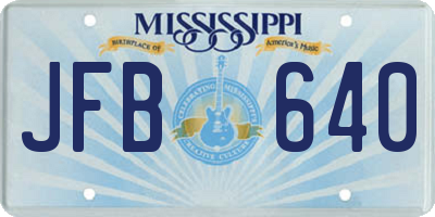 MS license plate JFB640