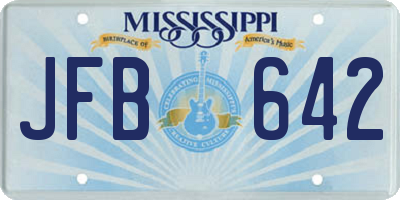 MS license plate JFB642