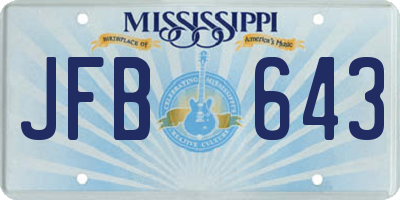 MS license plate JFB643