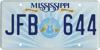 MS license plate JFB644