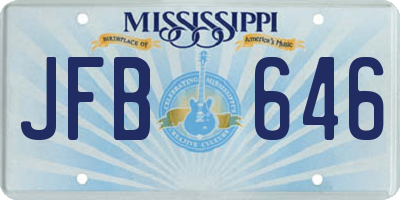 MS license plate JFB646