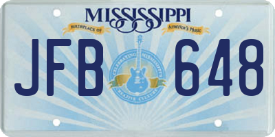 MS license plate JFB648