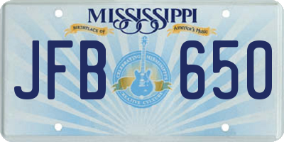 MS license plate JFB650