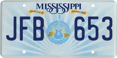 MS license plate JFB653