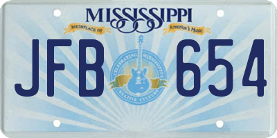 MS license plate JFB654