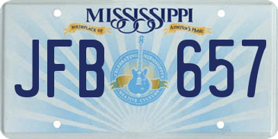 MS license plate JFB657