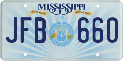 MS license plate JFB660