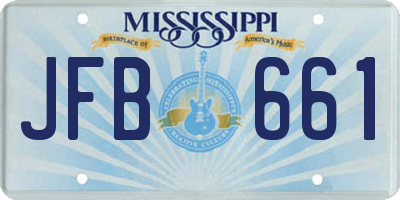 MS license plate JFB661