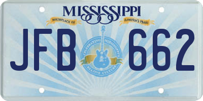 MS license plate JFB662