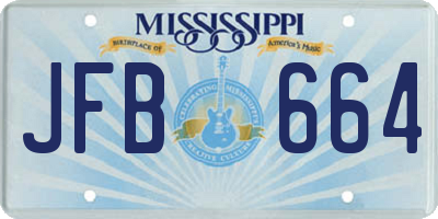 MS license plate JFB664