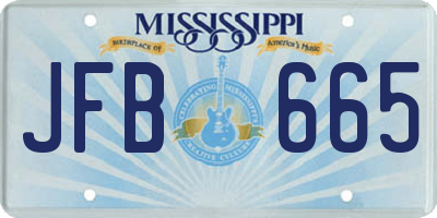 MS license plate JFB665