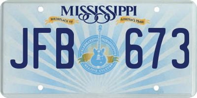 MS license plate JFB673