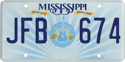 MS license plate JFB674