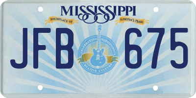 MS license plate JFB675