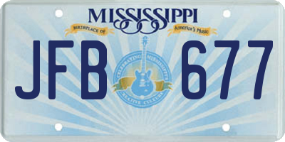 MS license plate JFB677