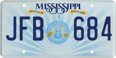 MS license plate JFB684