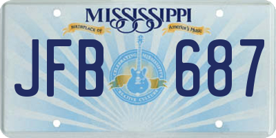 MS license plate JFB687