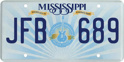 MS license plate JFB689
