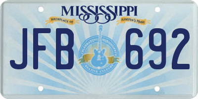MS license plate JFB692