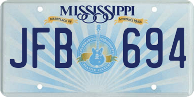 MS license plate JFB694