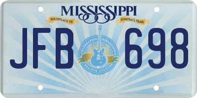 MS license plate JFB698