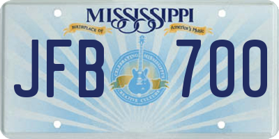 MS license plate JFB700