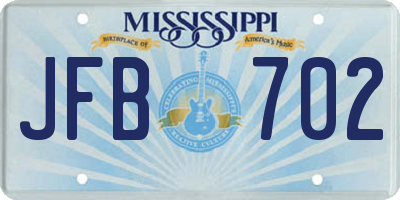 MS license plate JFB702