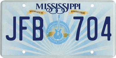 MS license plate JFB704