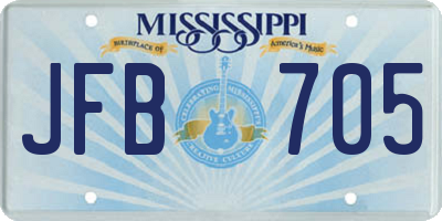MS license plate JFB705