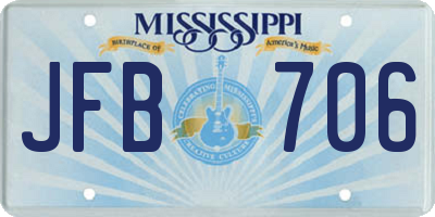MS license plate JFB706