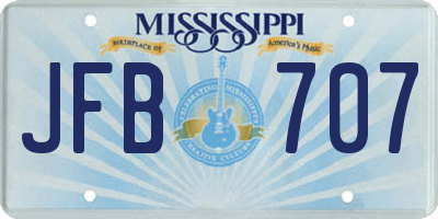 MS license plate JFB707