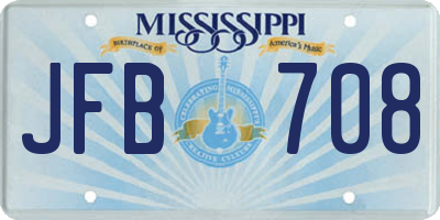 MS license plate JFB708