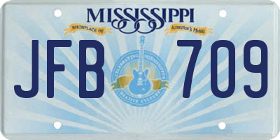 MS license plate JFB709
