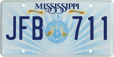 MS license plate JFB711