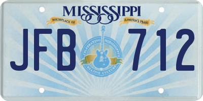 MS license plate JFB712