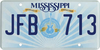 MS license plate JFB713