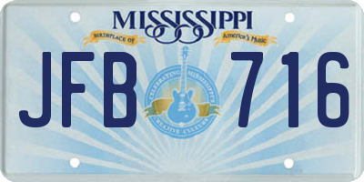 MS license plate JFB716